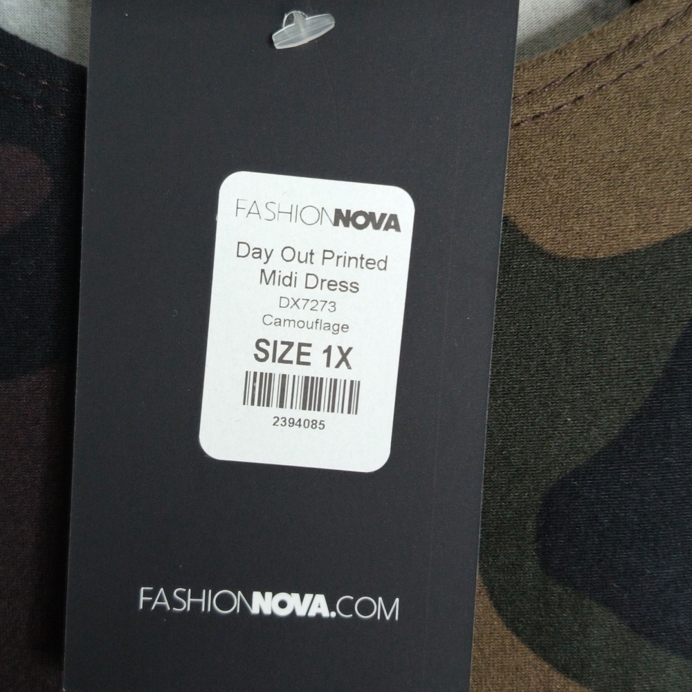 Fashion Nova Midi Army Fatigue Dress - Picture 4 of 4